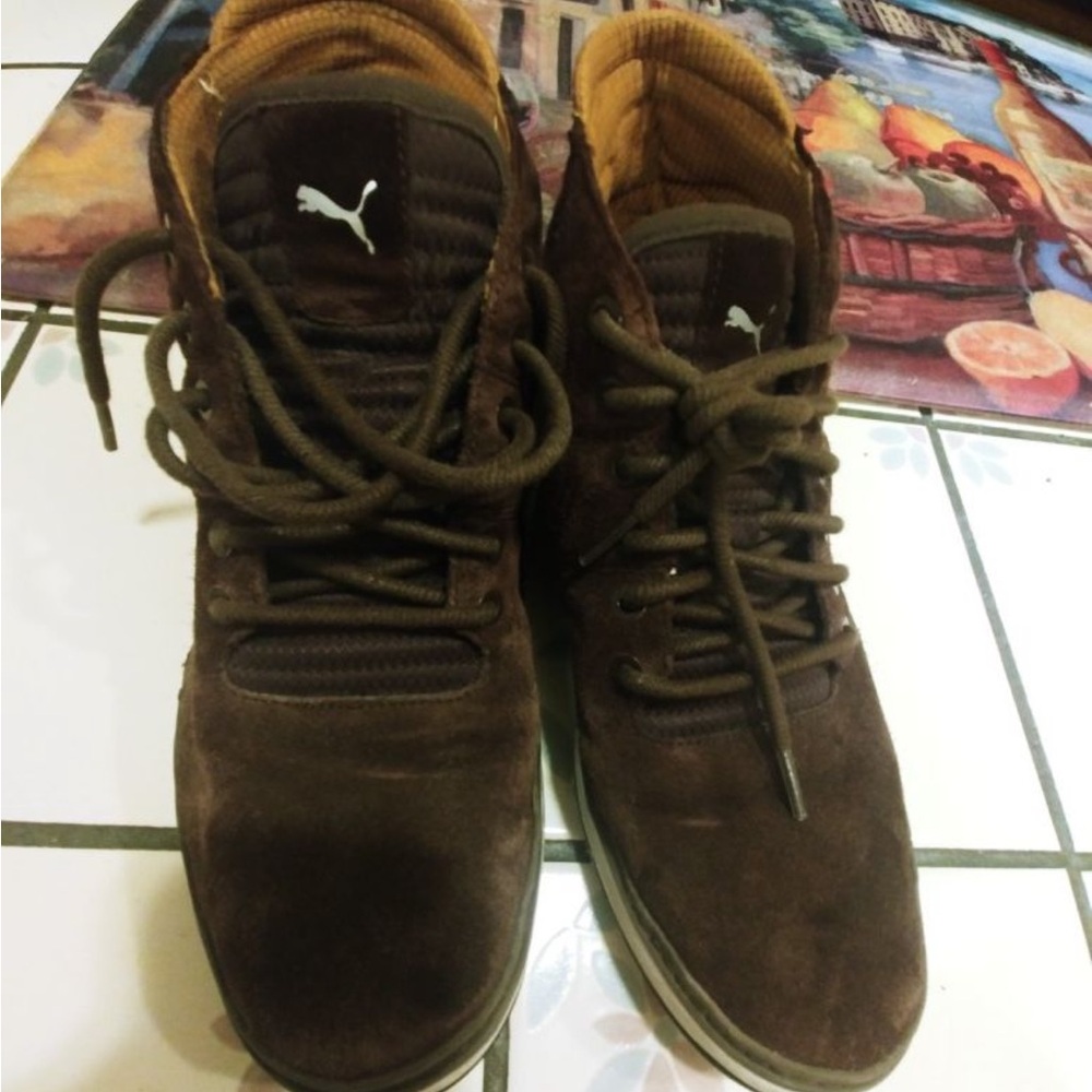 Puma Men's Dark Brown High-Top Sneakers